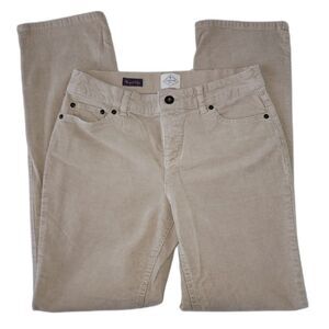 St John's Bay Women's Beige Straight Leg Corduroy Pants Sz 8